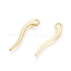 304ステンレスペンダント  ゴールドカラー  16x3x0.7mm  穴：1.2mm&nbsp;STAS-I123-04G
