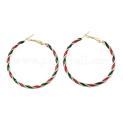 合金エナメルフープピアス  ゴールドカラー  49x3mm&nbsp;EJEW-H173-05G