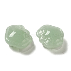 クリアガラスペンダント  長寿ロックチャーム  ダークシーグリーン  14x16x7mm  穴：1.2mm&nbsp;GLAA-D025-08M