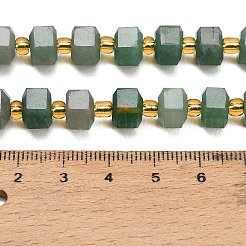 天然石グリーンアベンチュリンビーズ連売り  多面カット  六角  シードビーズで  9x10x6~7mm  穴：1.2mm  約44個/連  15.35''（39センチメートル）&nbsp;GG-CBAACA3-A02-01