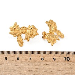 304ステンレススチールスタッドピアス  イオンプレーティング（ip）  蝶結び  14KGP本金メッキ  19.5x24.5mm&nbsp;EJEW-G423-32A-G