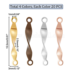 80Pcs 4 Colors Brass Connector Charms&nbsp;KK-PH0004-94
