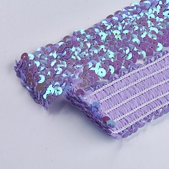 プラスチックpaillette弾性ビーズ  スパンコールビーズ  装飾アクセサリー  フラットラウンド  ライラック  45x2mm&nbsp;PVC-WH001-A03-45mm