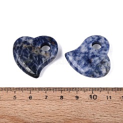 ナチュラルブルースポットジャスパーペンダント  ハートチャーム  30~30.5x29~30x8~8.5mm  穴：6~6.5mm&nbsp;G-G602-06H