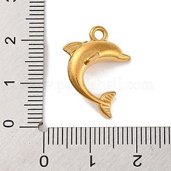 海をテーマにした304ステンレススチールペンダント  18KGP本金メッキ  イルカ  20x15x7.8mm  穴：1.5mm&nbsp;STAS-M072-05C-G