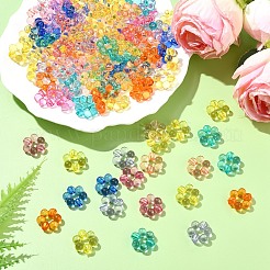 透明アクリルビーズフレーム150個  花  ミックスカラー  16.5x15.5x6mm  穴：2mm&nbsp;TACR-YW0003-21