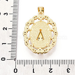 Brass Micro Pave Clear Cubic Zirconia Pendants&nbsp;KK-N268-33G