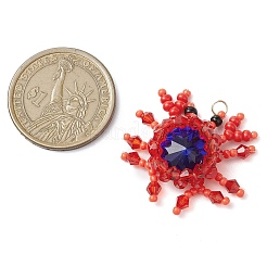 Seed Beads Beaded Charms&nbsp;PALLOY-MZ00343