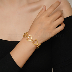 Stylish Stainless Steel Heart Link Chain Bracelets for Women&nbsp;OP5600