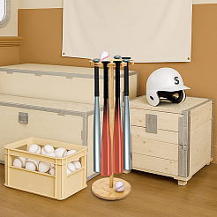 Wood Baseball Bat Organizer Display Stands&nbsp;ODIS-WH0043-268
