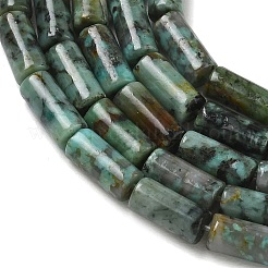 天然アフリカンターコイズ（ジャスパー）ビーズ連売り  コラム  8x4mm  穴：1mm  約46個/連  15.35''（39センチメートル）&nbsp;G-B091-A25-01