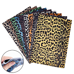 9 Colors Laser PU Leather Leopard Print Fabric&nbsp;DIY-BC0001-79
