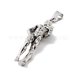 合金のチベット風チャーム  スポーツチャーム  アンティークシルバー  49x18x6mm  穴：9x4.5mm&nbsp;TIBE-L012-038AS-03