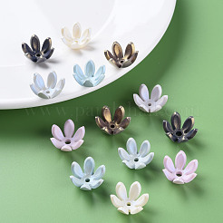 6-Petal Spray Painted Acrylic Bead Caps&nbsp;MACR-S373-47J