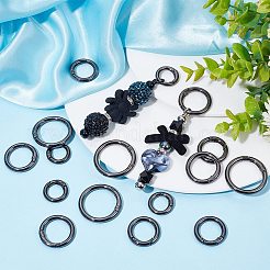 20Pcs 4 Styles Alloy Spring Gate Rings&nbsp;FIND-SP0001-50C