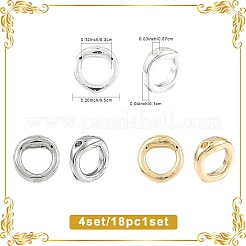 18Pcs 3 Colors Brass Ring Charm Connectors&nbsp;KK-FS0002-17