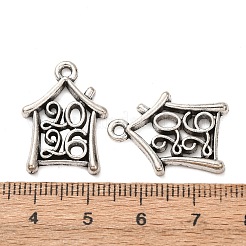 合金のチベット風チャーム  ナンバー26チャーム  アンティークシルバー  23x17x2.4mm  穴：2mm  約500個/1000g&nbsp;FIND-C094-31C-AS