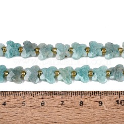 天然石アマゾナイトビーズ連売り  蝶  シードビーズで  7~8.5x9.5~11x3.5~5mm  穴：1~1.2mm  約41~45個/連  14.96~15.16インチ（38~38.5cm）&nbsp;G-N371-10A-06