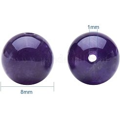 天然アメジストラウンドビーズ連売り  グレードAB  8mm  穴：1mm  約49個/連  15.5インチ&nbsp;G-PH0018-8mm