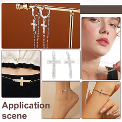 12Pcs Religion Alloy Crystal Rhinestone Connector Charms&nbsp;FIND-PH0038-15S