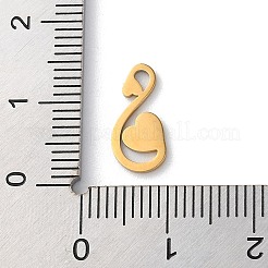 304ステンレスペンダント  レーザー切断  ハート  ゴールドカラー  13x6x1mm  穴：2x1mm&nbsp;STAS-P338-04G