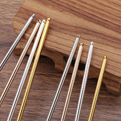 鉄のかんざしヘアスティックパーツ  銀  125x3mm&nbsp;OHAR-PW0001-258S