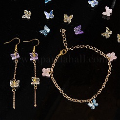 50Pcs 5 Colors Transparent Spray Painted Glass Charms&nbsp;GLAA-FS0001-05