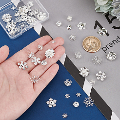 48Pcs 8 Styles Brass Fancy Bead Caps&nbsp;KK-PH0006-50