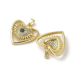 Brass Micro Pave Cubic Zirconia Pendants&nbsp;KK-F903-10G