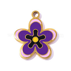 304 Stainless Steel Enamel Pendants&nbsp;STAS-OY018-25G-01