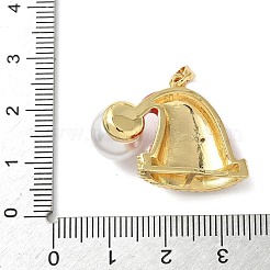 Christmas Brass Micro Pave Cubic Zirconia Enamel Pendants&nbsp;KK-K305-10A-G