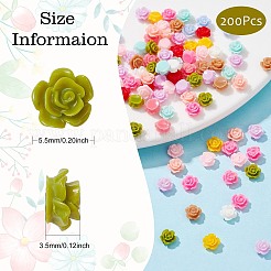 オペーク樹脂カボション  花  ミックスカラー  5.5x3mm  約100個/袋&nbsp;RESI-CJC0012-26J