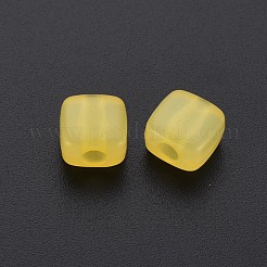 模造ゼリーアクリルビーズ  正方形  きいろ  8x8x5.5mm  穴：2.5mm  約1800個/500g&nbsp;MACR-S373-98-E07