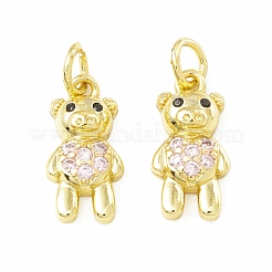 Brass Micro Pave Cubic Zirconia Pendants&nbsp;KK-H428-08G