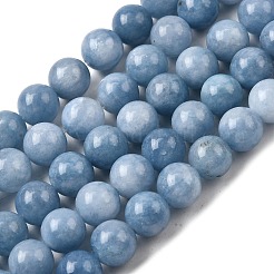 天然染め白翡翠ビーズ連売り  ラウンド  コーンフラワーブルー  直径10~10.5mm  穴：1mm  約37個/連  14.76''~14.80''（37.5~37.6センチメートル）&nbsp;G-M402-C04-28