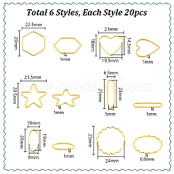 120Pcs 6 Styles Brass Linking Rings&nbsp;KK-PH0011-32