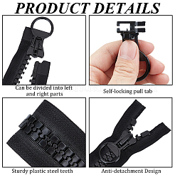 1Pc Alloy & Polyester & Resin Zipper&nbsp;FIND-CY0002-19