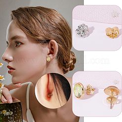 200Pcs 2 Colors Rack Plating Brass Ear Nut&nbsp;KK-FH0003-79