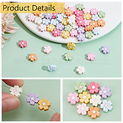54色亜鉛合金ビーズ9個  花  ミックスカラー  10x9.5x4mm  穴：1.8mm  6個/カラー&nbsp;FIND-PH0021-56