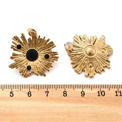 女性用304ステンレススチールスタッドピアス  花  ゴールドカラー  27.5x28mm&nbsp;EJEW-K306-31G