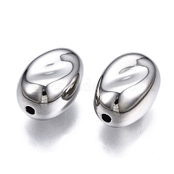CCBプラスチックビーズ  DIYのジュエリーには  オーバル  プラチナ  14x10x8mm  穴：1.6mm  約650個/500g&nbsp;CCB-N003-65P
