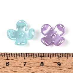 パール調の不透明アクリル製フラワービーズキャップ  ミックスカラー  16~17x16~17x5.5mm  穴：1.6mm&nbsp;SACR-T030-73M
