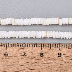 天然淡水シェルビーズ連売り  ヒシビーズ  ディスク  貝殻色  3~4x0.5~2.5mm  穴：0.5mm  約248~261個/連  14.57~15.35インチ（37~39cm）&nbsp;SHEL-Q028-01A