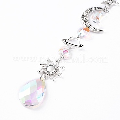 AB Color Plated Crystal Teardrop Big Pendant Decorations&nbsp;HJEW-G019-03E