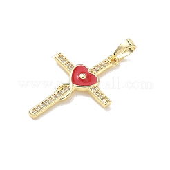 Brass Micro Pave Clear Cubic Zirconia Pendants&nbsp;CU-CBADD0C-05G-02