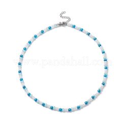 Glass Mushroom & Mixed Natural Gemstone Beads Necklaces&nbsp;NJEW-JN04286