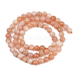 Round Natural Multi-Moonstone Beads Strands&nbsp;G-I176-09-6mm