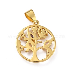 Brass Micro Pave Colorful Cubic Zirconia Pendants&nbsp;ZIRC-A021-27G