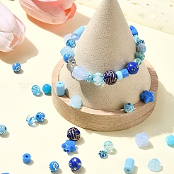 海をテーマにした DIY アクリルビーズ ジュエリー作りキット  混合形状  ミックスカラー  5.5~11x4.5~11.5x3.5~10.5mm  穴：1.2~2.2mm&nbsp;DIY-YW0010-05