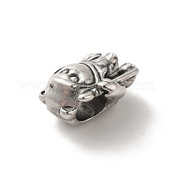 304ステンレススチールヨーロピアンビーズ  大穴ビーズ  老人  アンティークシルバー  13x10x8mm  穴：4x4.5mm&nbsp;STAS-G308-02AS